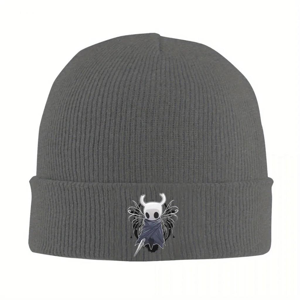 Hollow Knight Gra Czapki Dzianinowe dla Kobiet Unisex Czapki Zimowe Beanie Czapka z Motywem Ducha Kreskówka Ciepła Czapka Akrylowa
