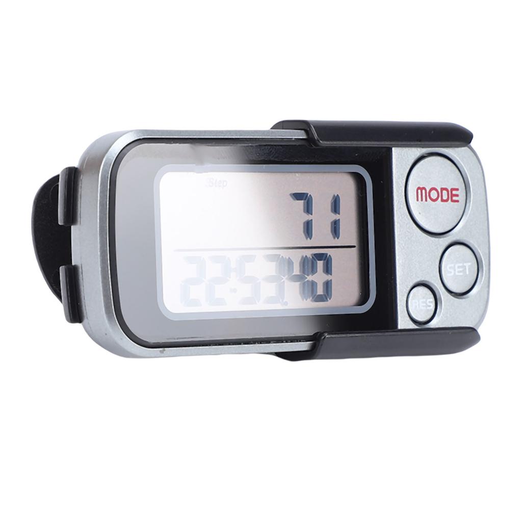 3D Schrittzähler zum Gehen LCD 30 Tage Speicher Schrittzähler Kalorienzähler mit Klemme und Gurt für Männer Frauen