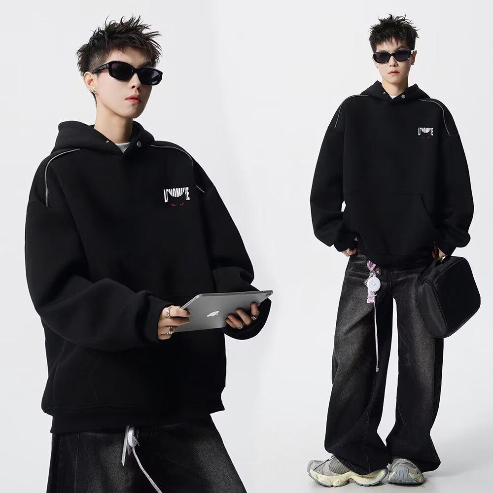 

Men s Trendy Heavyweight Streetwear Hoodie - Autumn/Winter Collection M
