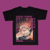 Anime Jujutsu Kaisen Sukuna the King of Curses T-shirt Japanese Manga Gift Tee Men's T-Shirt Black Casual Crew Neck Cotton Tee