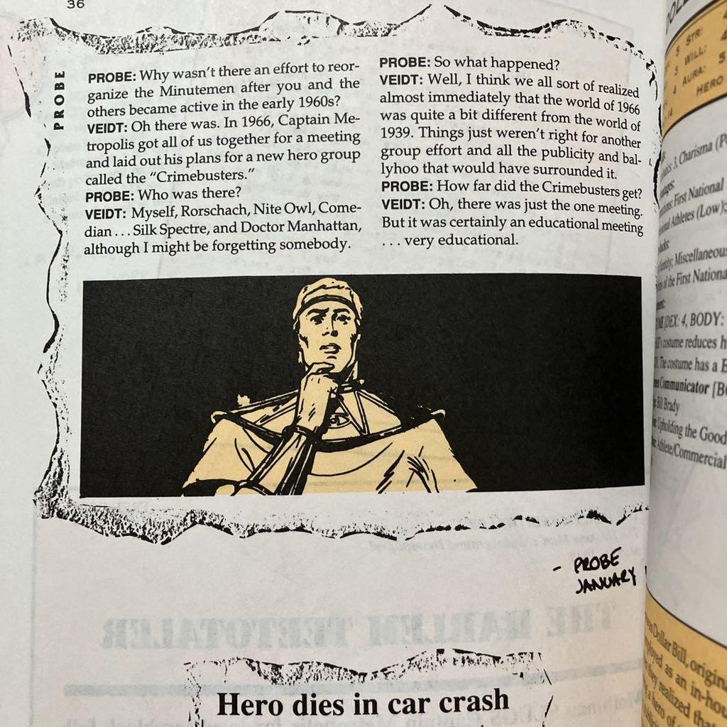 [USED] Watchmen Role Playing Game Sourcebook Rorschach American Comics