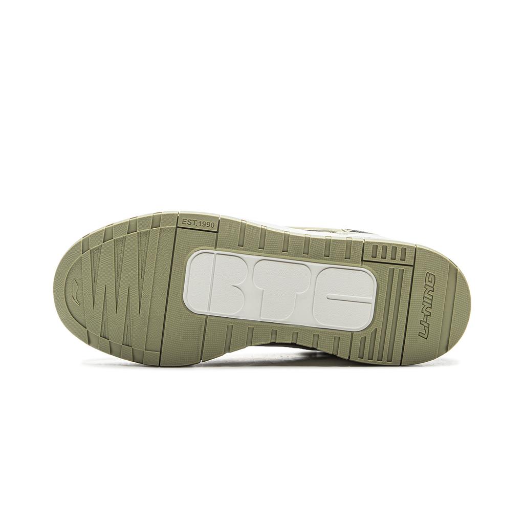 Li Ning 001 BTC Slip Resistant, Abrasion Resistant, Lightweight Low Top Skateboard Shoes Men's White Green AGCV383-4