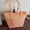 Jelly Color Pvc Clear Tote Bag Women Commute Shoulder Bag Large Capacity Waterproof Shopper Pouch Transparent Top Handle Handbag