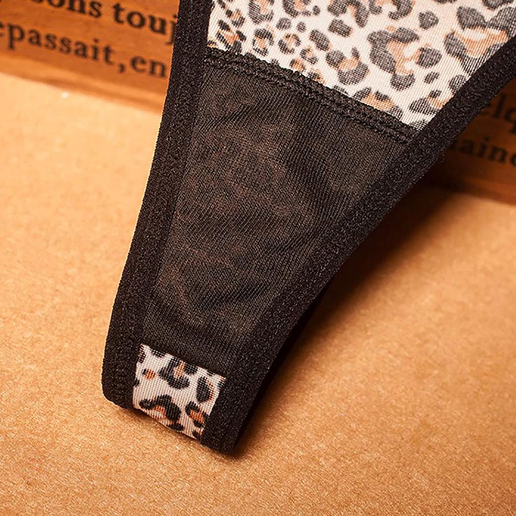 WHITE FANG Leopardí Vzor Barevné Zvíře Sexy TT217 Dámské Tanga, Potisk, Spodní prádlo, (01 Béžová)