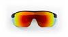 Sportsonnenbrille SCHWARZ MATT mit abnehmbarem Schweißband vorne neue Seitenblenden Nasenpolsterlos AF-305 C-3 Bügel, Polster, Glas, Unisex.