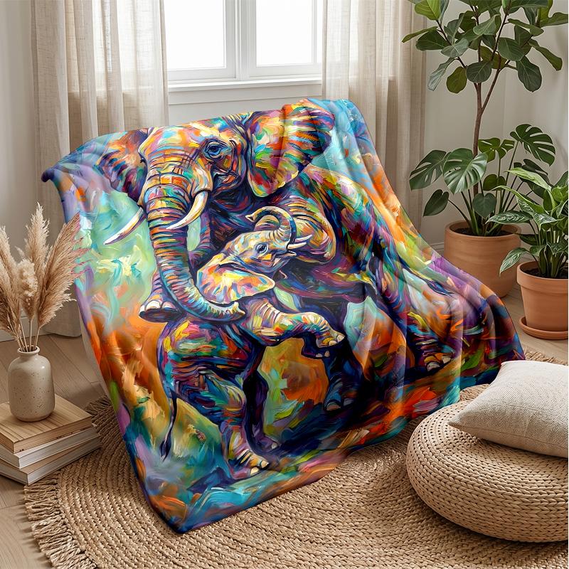 Mechanical Elephants and Butterflies Theme blanket Lightweight Warm Flannel Blanket Decorative Throw Blanket for Home Decoration