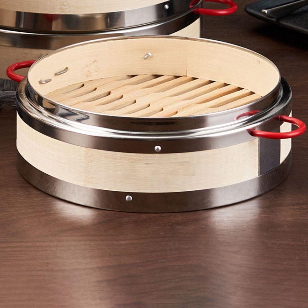 Breathable Bottom Steam Basket Round Stuffed Bun Steamer Aluminum Edge Bamboo Steamer  Dumpling