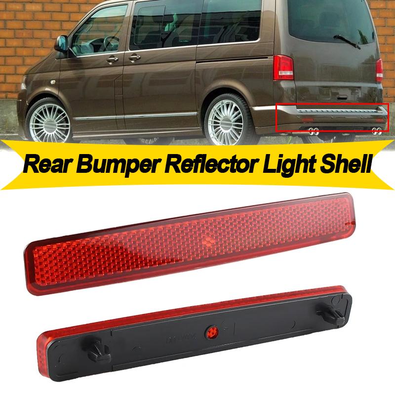 2Pcs Red Lens Rear Bumper Reflector Tail Brake Stop Signal Light Shell No Bulb For Volkswagen VW T5 Transporter OEM# 7E0945105