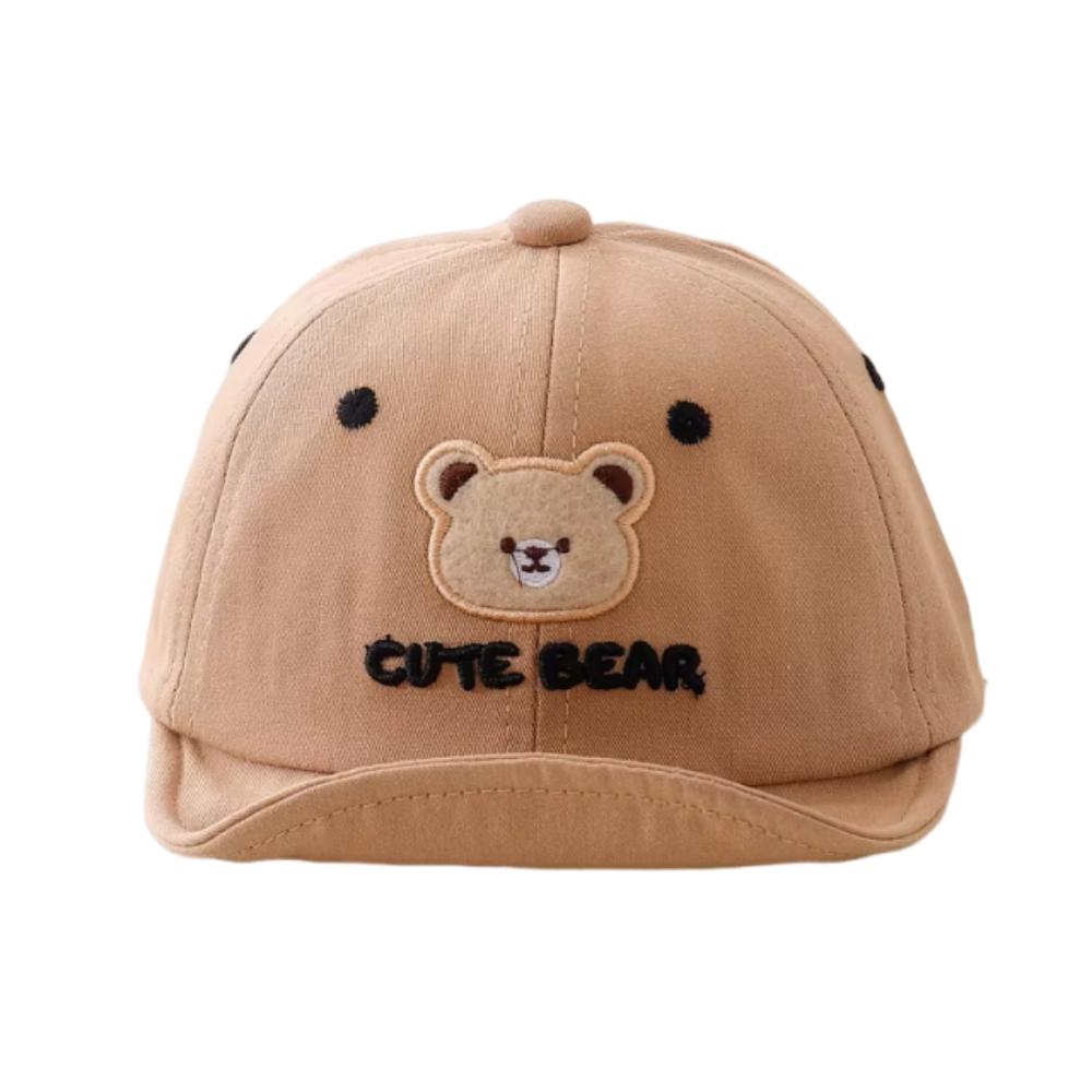 Breathable Baby Baseball Hat Cartoon Bear Baby Sun Visor Hat Simple Toddler Peaked Cap  Boys Girls