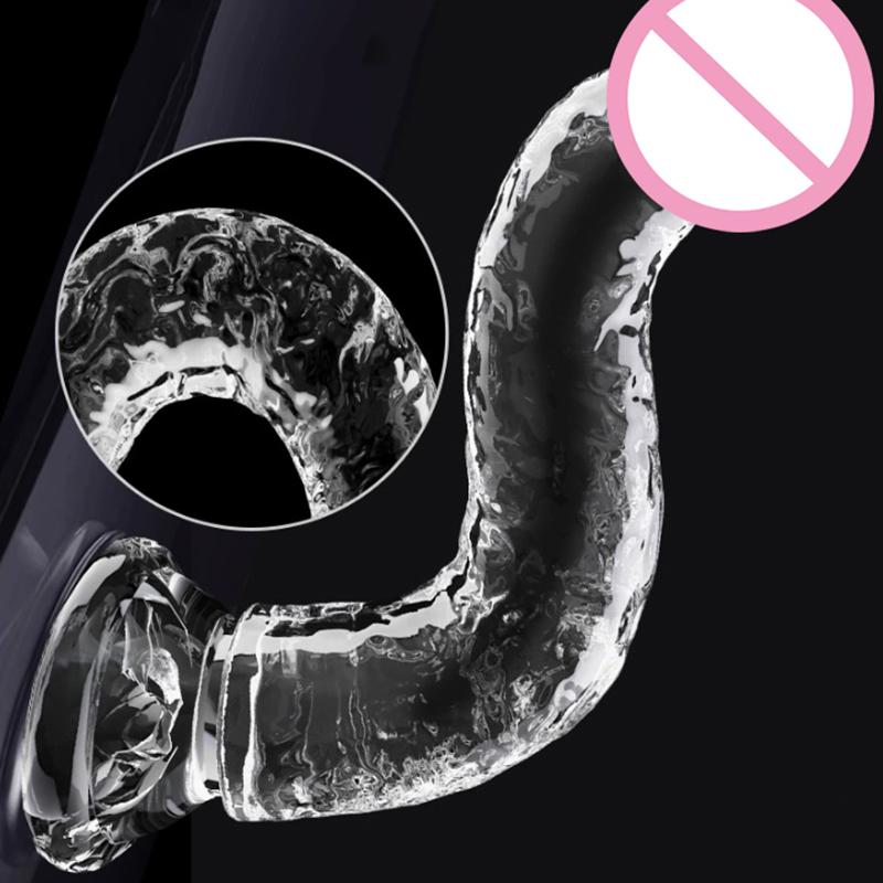 Kadın Erkek İçin Güçlü Vantuzlu Gerçekçi Su Geçirmez Jöle Dildo Seks Oyuncakları Penis G Noktası Simülasyon Masaj Aleti