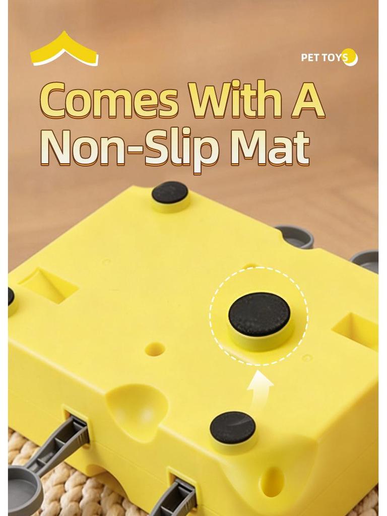 Interactive Cheese-Themed Cat Toy Dispenser