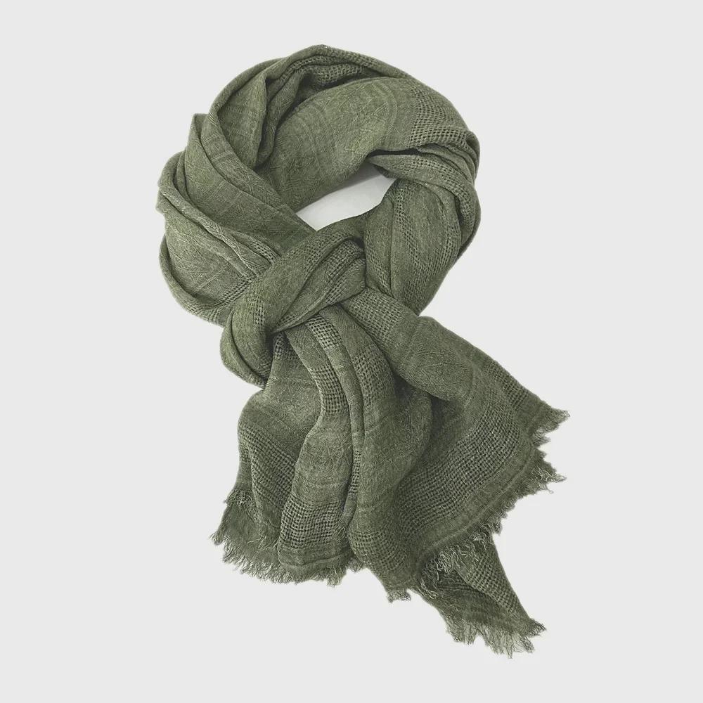 

Spring Cotton Jacquard Scarf - Women s Solid Color, Dirty Dye, Hollow Design, Muslim Headscarf