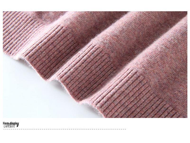 2025 New Style Mid-Neck Pure Wool Sweater with Embroidery for Middle-Aged & Elderly Women – Perfect for Autumn & Winter