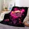 1pc Skull Flames Blanket Lightweight Flannel Blanket Throw Blanket For Sofa, Bed, Travel, Camping, Livingroom, Couch, Chair, And Bed Yy2509026161