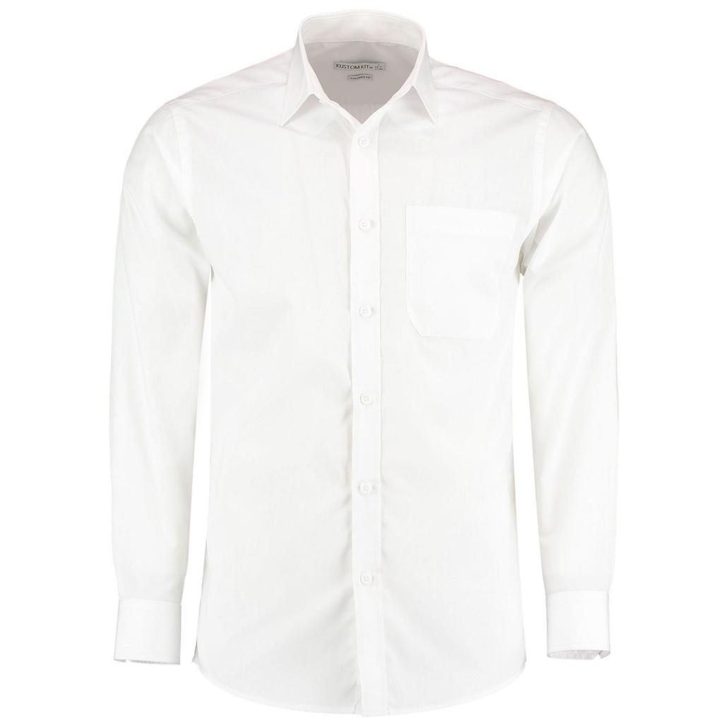 Kustom Kit Mens Poplin Tailored Long-Sleeved Formal Shirt