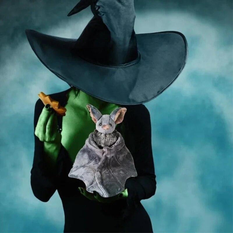 Plyšová panenka Goth Bat Vycpané zvířátko, Roztomilá panenka Goth Bat Panenka, Měkký plyšový polštář Panenka zvířátka na objímání, Halloween Velikonoce Vánoce