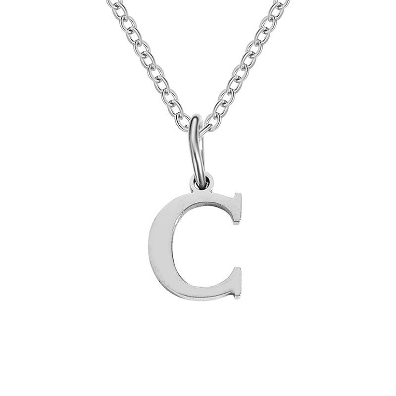 Elegante Collar con Colgante de 26 Letras para Mujer - Diseño Único Cadena para Clavícula de Acero de Titanio