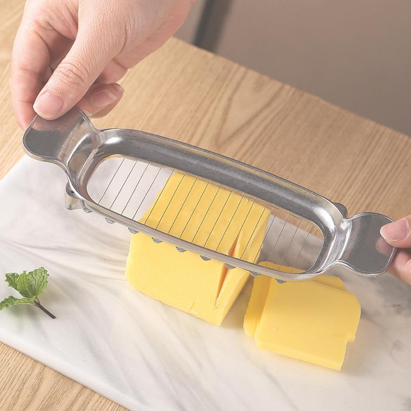 Butter Cutter Slicer Cheese Cuber Egg Slicer Soft Cheese Block Cutting Tool Heavy Duty Chopper For Cutting Cheese Butter Eggs