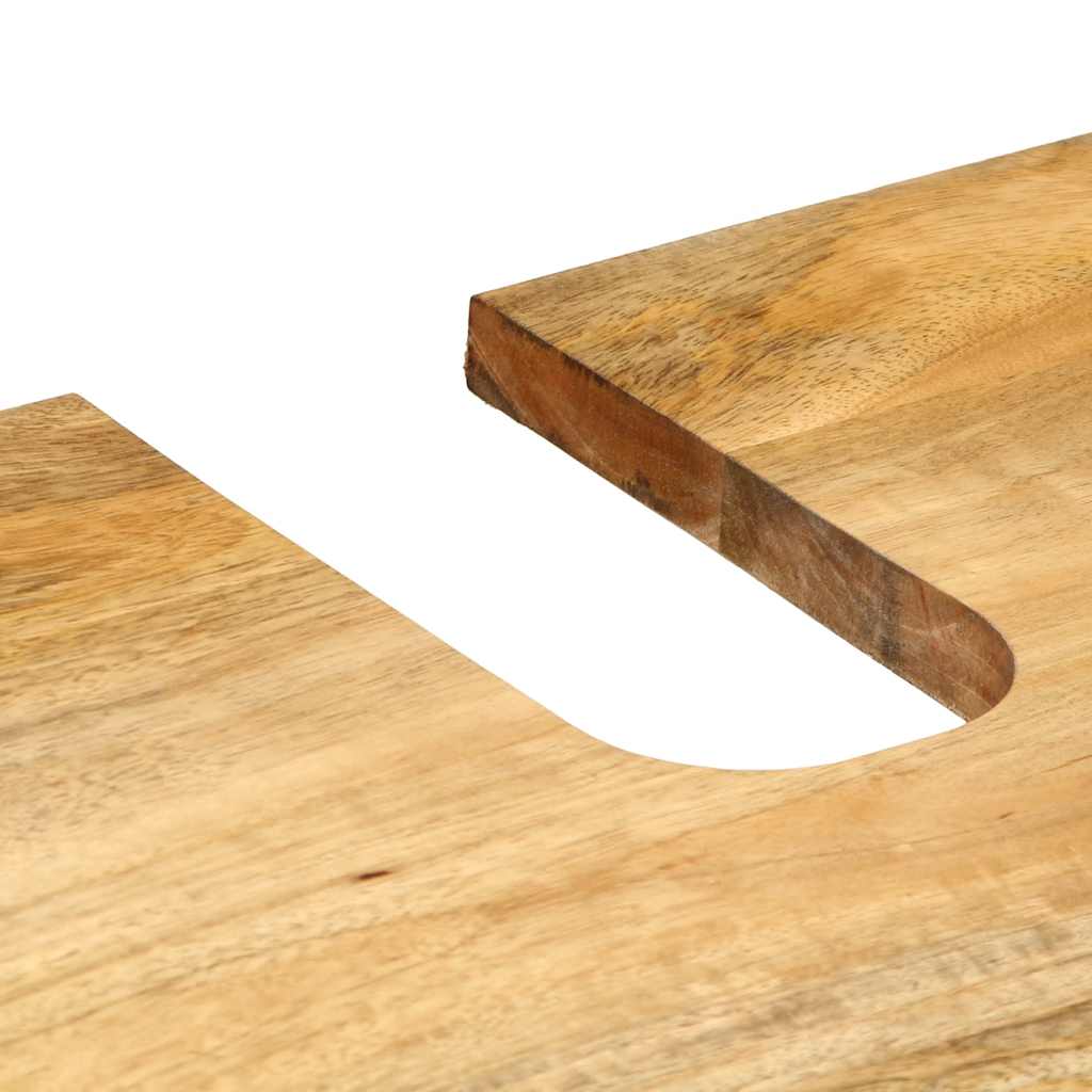 5 Piece Bathroom Furniture Set Brown Solid Mango Wood