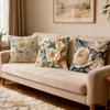Retro Floral Throw Pillow Cover, Creative Oil Painting And Carving Printed Home Sofa Cushion Cover