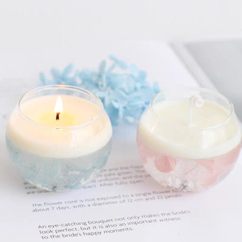 Clear Glass Rotating Candle Holder and Aromatherapy Egg Cup