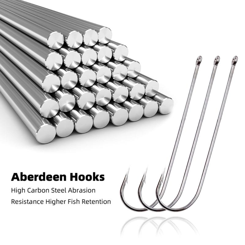 70 Stück Widerhaken Angelhaken Langer Schenkel Angelhaken Salzwasser Angelzubehör Mehrere Größen Metallhaken