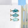 3 Pcs Wooden Fish Wall Decor Nautical Coastal Theme Wall Art Vintage Beach Blue Fish Wall Sculpture for Lake House Bathroom Bedroom Decor