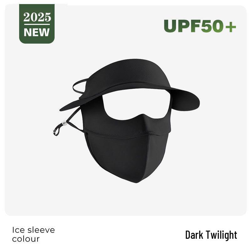 Facekini UV Protection Ice Silk Full Face & Neck Mask for Cycling Black Sun Visor Mask чёрный