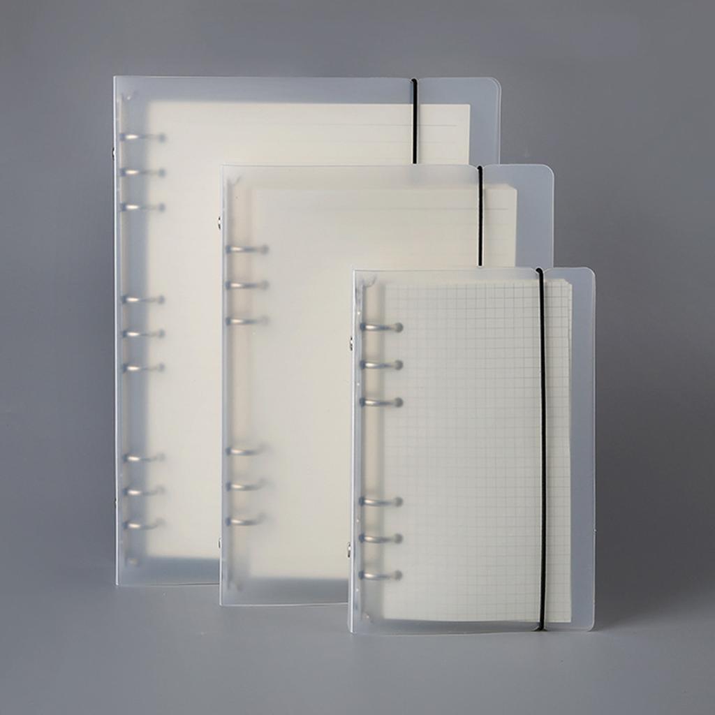 Clear Binder PP Frosted Surface 6 Holes Portable Notebook Binder for School Office Meeting A5
