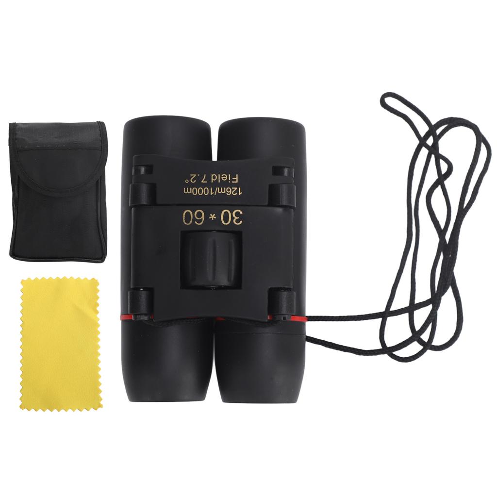 Binoclu pliabil 30x60 pentru adulți copii aliaj de aluminiu cauciuc HD binoclu compact ușor pentru