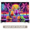 Vibrant Bar Room Tapestry, Illuminated Liquor Bottles Background Cloth