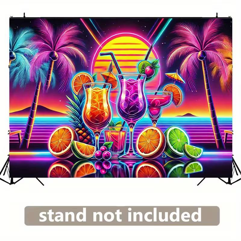 Vibrant Bar Room Tapestry, Illuminated Liquor Bottles Background Cloth