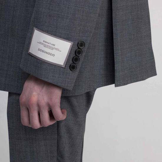 Giosong Giosignature Single Notched Suit Grey Check ZF3SU355GY