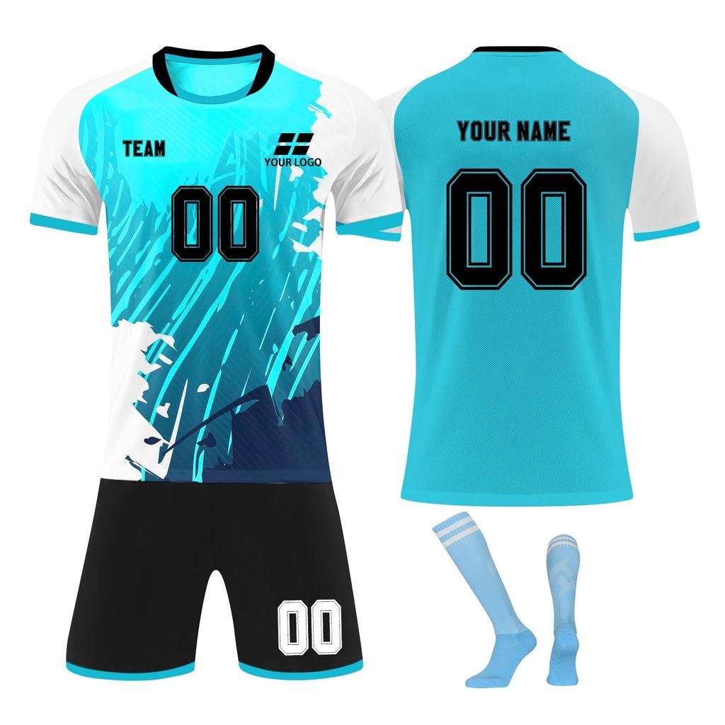 Personalisierte Shirts Kit Herren Mädchen mit Namen Nummer benutzerdefinierte Fußballtrikots für Jungen Trainingsanzug