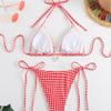 2024 European & American Women's Sexy Printed Tie Bikini Set