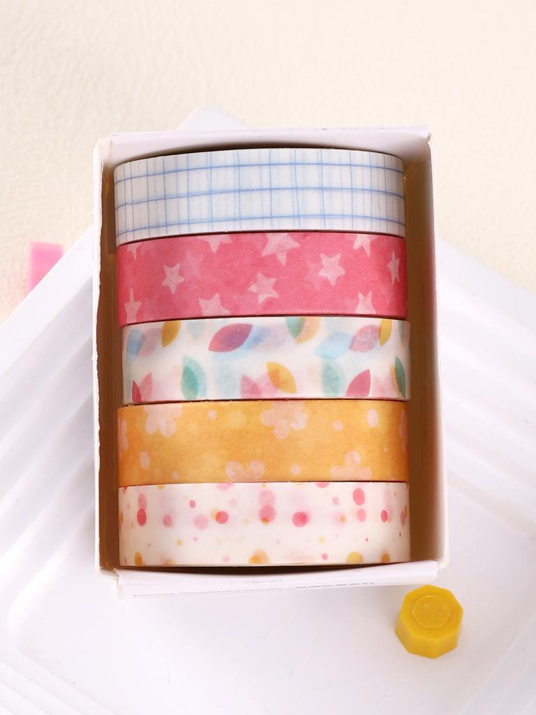 5 rolek/Pudełko Urocza Kolorowa Taśma Washi Taśma Maskująca Materiały do Scrapbookingu Artykuły Szkolne Prezenty Urodzinowe Dla Przyjaciół Taśma Washi