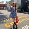 Dress Short Skirt Summer Suspender Print Vacation Style Women's Dress Temperament Women's Dress Dress Summer Dress