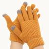 Winter Thick Plush, Pineapple Knit, Touch Screen, Cycling Cold Proof, Plush Pattern, Warm Gloves