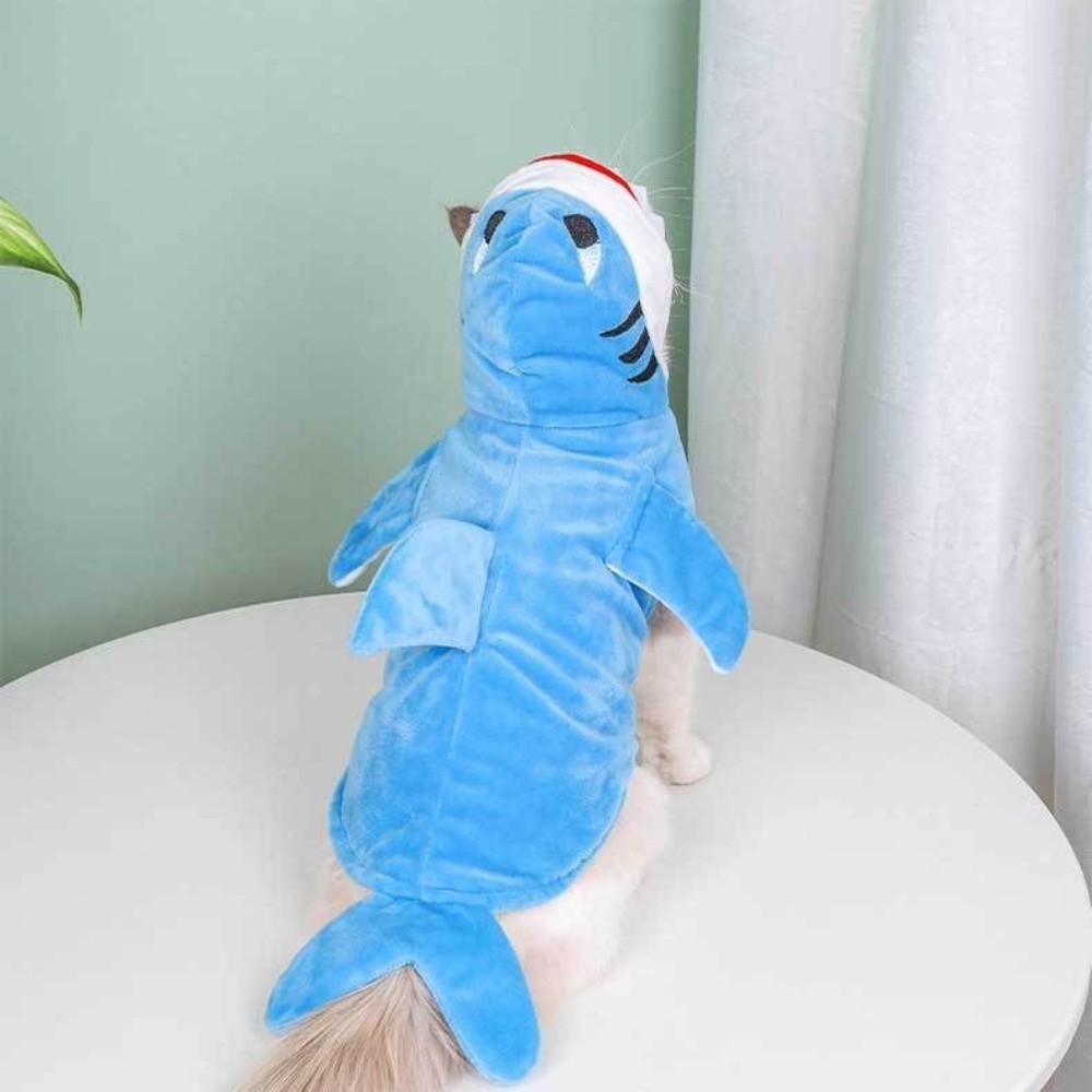 Warm Animal Dress Up Outfits Fleece Dog Cosplay Apparel Pet Shark Cosplay Costume  Pet Dress Up