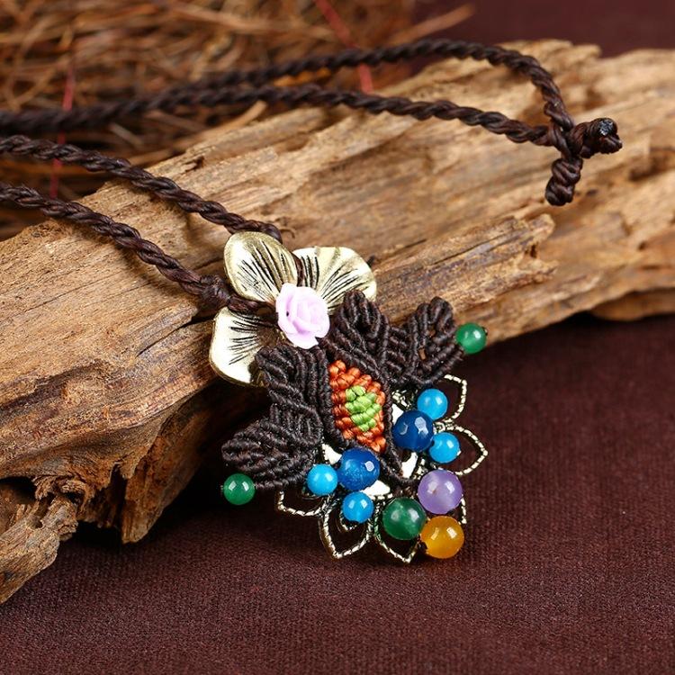 Original Handmade Ethnic Style Agate Short Necklace Femininity Retro Versatile Collarbone Chain Simple Classical Accessories