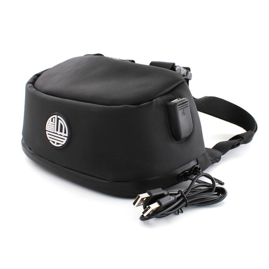 Motorcycle Handlebar Bag Storage Bag Mobile Phone Charger Waist Bag Black