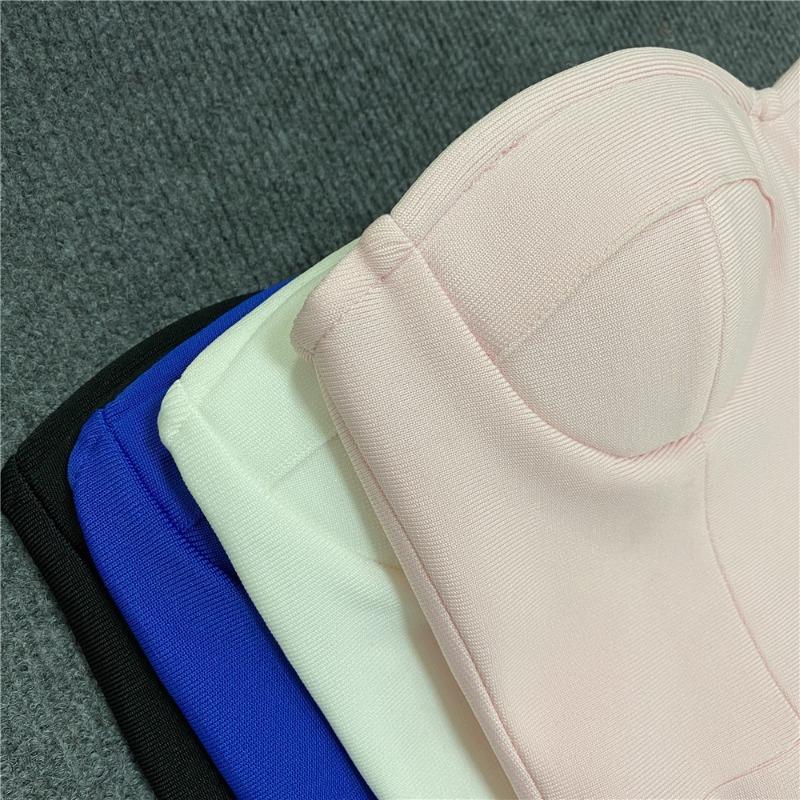 Summer new bandeau tight buttocks celebrity temperament long skirt bandage laminated mesh design dress