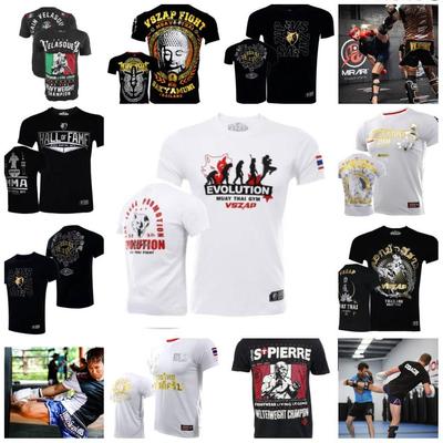 Tričko Box Kickbox Muaythai MMA UFC Tréninkové Oblečení Muži Léto Prodyšné Krátký rukáv Volné Topy Běžné Trička do O s výstřihem