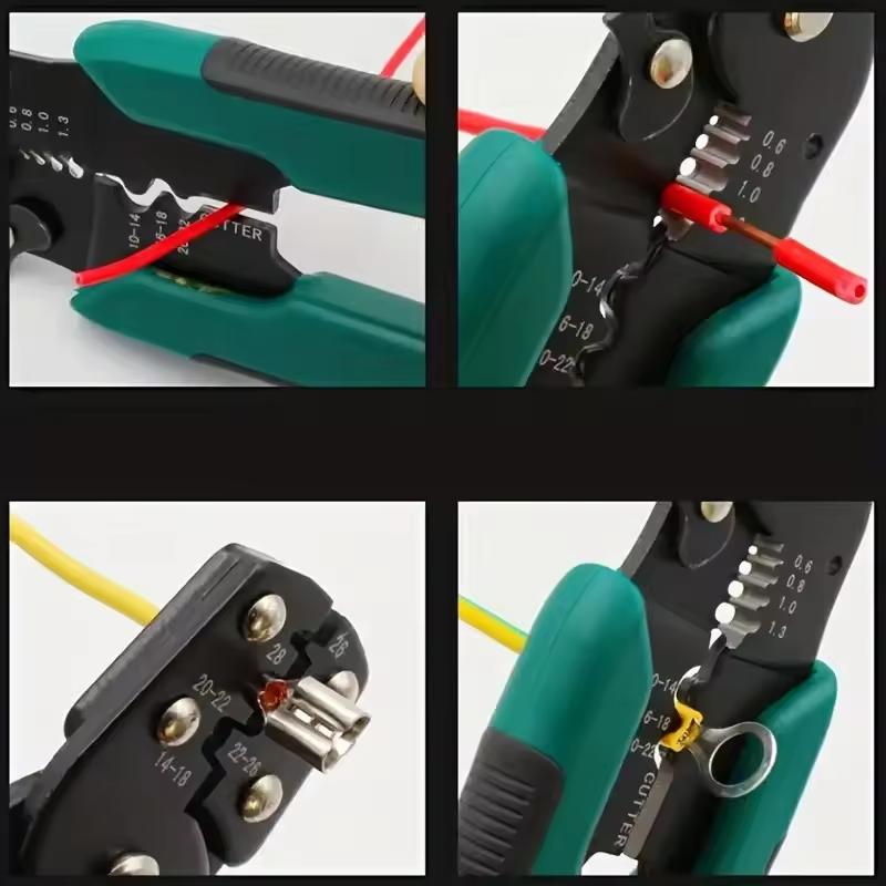 Spade Crimp Terminal Connector Kit with 4-in-1 Stripper DIY Wire Connector Connector Kit Industrial Electrical Connectors
