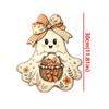 2D Flat Halloween Ghost Wood Door Hanger Rustic Style Whimsical Fall Harvest Door Plaque Cartoon Pattern Fade Resistant