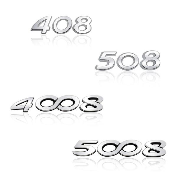 3D Metal Car Stickers Trunk Emblem Badge Decal For 206 207 208 301 307 308 406 408 508 5008 2008 3008 4008 Car Styling