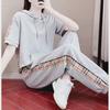 Women's 2025 Summer Stylish Two-Piece Casual Set: Loose Short Sleeve Hooded Sweatshirt Sportswear