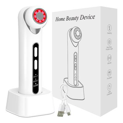 6-in-1 LED Light Therapy Eye Massager 45°C Hot Compress Vibration Red Blue Purple Light Wireless Portable Anti-Aging Skincare Tool