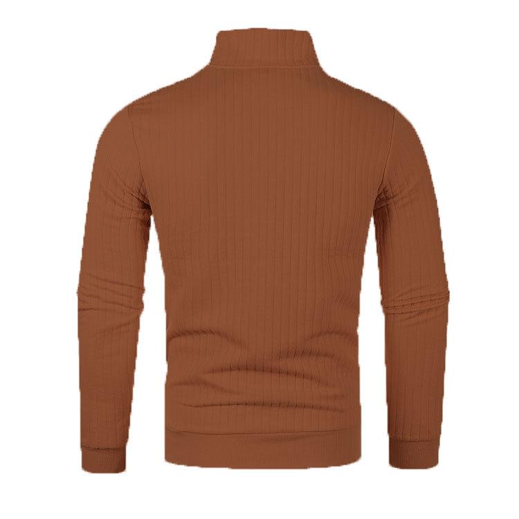 Spring and Autumn Men's Half High Collar Zipper Knitted Sweater Loose Sweater Casual Long Sleeve Knitted Sweater