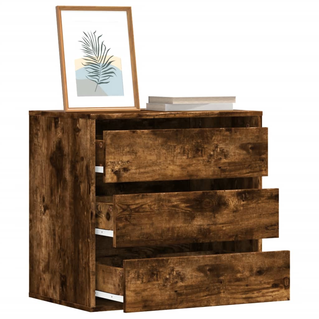 Smoke Oak Chest of Drawers 60 x 41 x 58 cm Wood Based Material